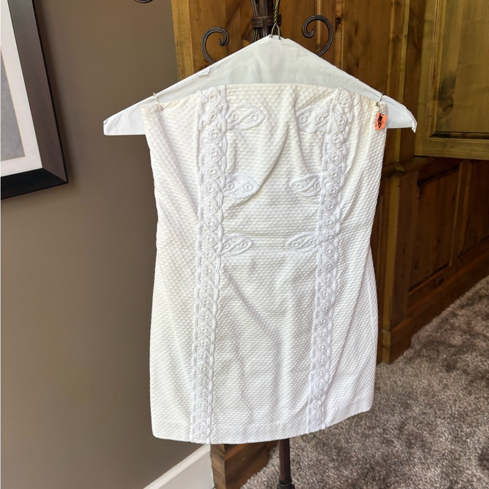 Lilly Pulitzer White Dress with Pink Label